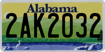 AL license plate 2AK2032