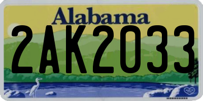 AL license plate 2AK2033
