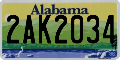 AL license plate 2AK2034