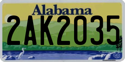 AL license plate 2AK2035