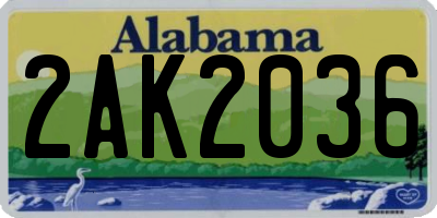 AL license plate 2AK2036