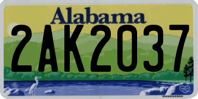 AL license plate 2AK2037