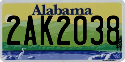 AL license plate 2AK2038