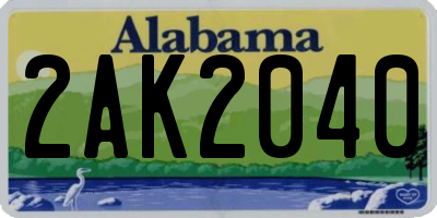 AL license plate 2AK2040