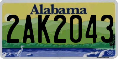 AL license plate 2AK2043