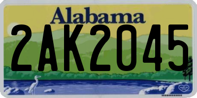 AL license plate 2AK2045