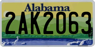 AL license plate 2AK2063