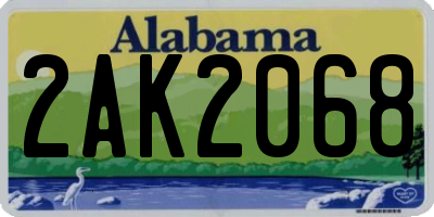 AL license plate 2AK2068