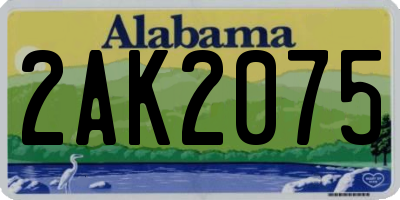 AL license plate 2AK2075