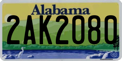 AL license plate 2AK2080