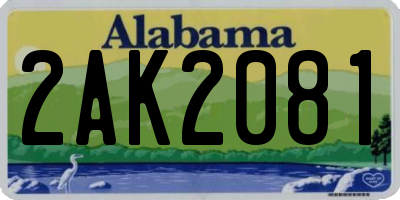 AL license plate 2AK2081