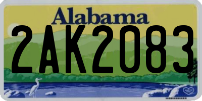 AL license plate 2AK2083