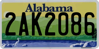 AL license plate 2AK2086