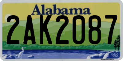 AL license plate 2AK2087