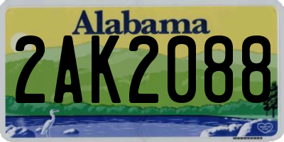 AL license plate 2AK2088