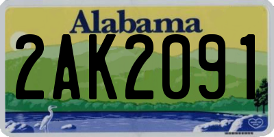 AL license plate 2AK2091