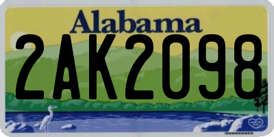 AL license plate 2AK2098