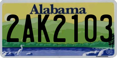 AL license plate 2AK2103