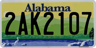 AL license plate 2AK2107