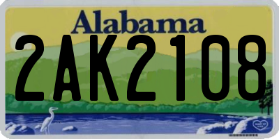 AL license plate 2AK2108