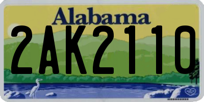 AL license plate 2AK2110