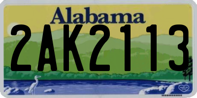 AL license plate 2AK2113