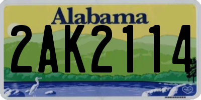 AL license plate 2AK2114