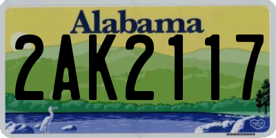 AL license plate 2AK2117