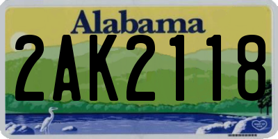 AL license plate 2AK2118