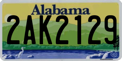 AL license plate 2AK2129
