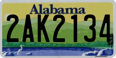 AL license plate 2AK2134