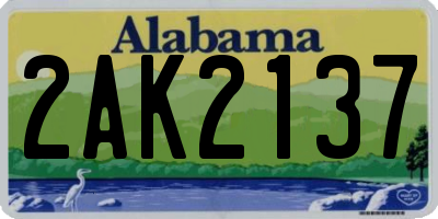 AL license plate 2AK2137