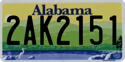 AL license plate 2AK2151