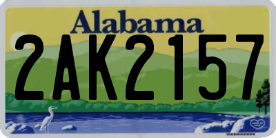 AL license plate 2AK2157