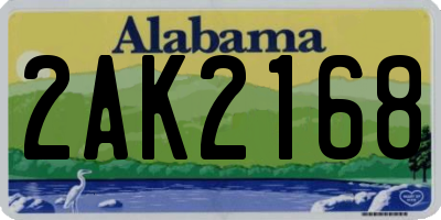 AL license plate 2AK2168