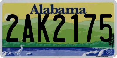 AL license plate 2AK2175