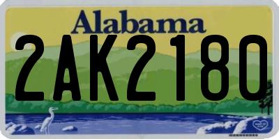 AL license plate 2AK2180