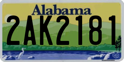 AL license plate 2AK2181