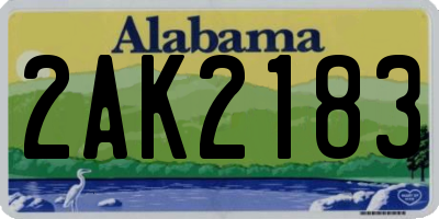 AL license plate 2AK2183