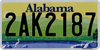 AL license plate 2AK2187