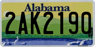 AL license plate 2AK2190
