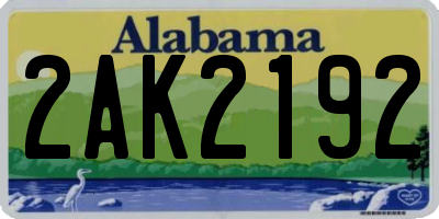 AL license plate 2AK2192