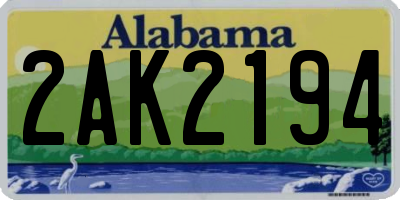 AL license plate 2AK2194