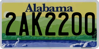 AL license plate 2AK2200