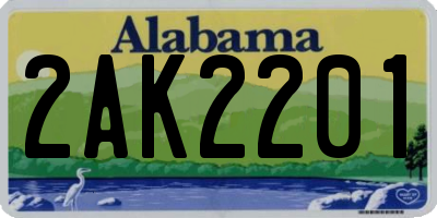 AL license plate 2AK2201