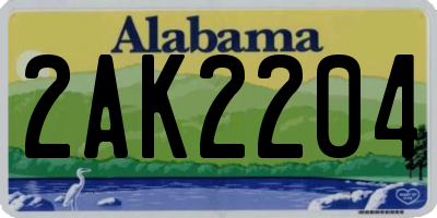 AL license plate 2AK2204