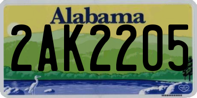 AL license plate 2AK2205