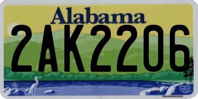 AL license plate 2AK2206