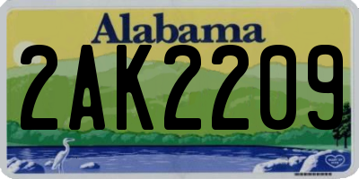 AL license plate 2AK2209