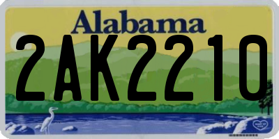 AL license plate 2AK2210